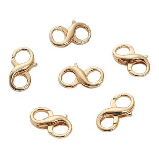 双头自动扣8字双开收尾连接扣diy手工配件珍珠手链项链银色龙虾扣