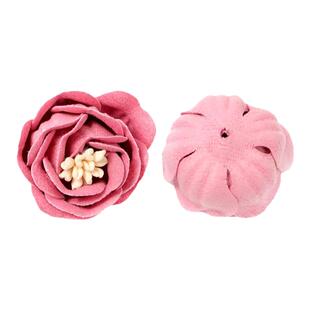 4cm仿真小玫瑰花头 布艺 花环头饰发饰diy手作材料 服饰装饰辅料