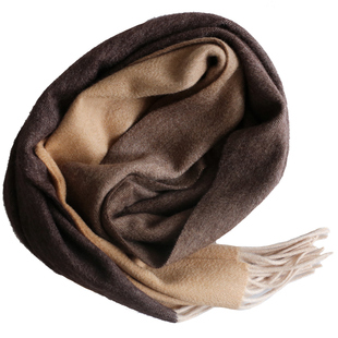 AiurtRuutti意式大美纯山羊绒水波纹围巾 渐变窄幅女男情侣款披肩