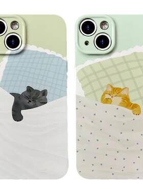 今夜好梦~可爱多睡觉猫狗适用iPhone17/16手机壳华为nova12畅享70菲林vivos18情侣软OPPOreno9苹果13硬小米14