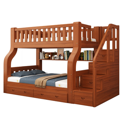 梵袖屿简约全实木子母床