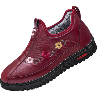 老北京布鞋女冬季新款加绒保暖妈妈鞋老太太防水防滑奶奶老人棉鞋