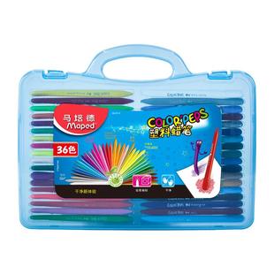 maped马培德塑料蜡笔儿童安全油画棒24色幼儿园不脏手三角蜡笔可水洗宝宝涂色画画笔马德培炫彩彩色腊笔