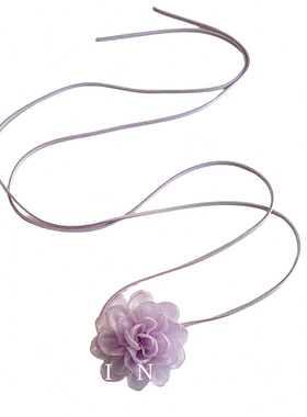 温柔粉紫色山茶花颈链项链