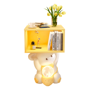 可爱儿童床头柜卡通兔子床头柜子创意奶油风女孩卧室替代床边柜