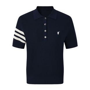 POLOWALK女士短袖针织衫2026春夏新款亚麻混纺短袖polo领针织T恤