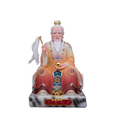 六壬仙师神像汉白玉唐彩中式摆件