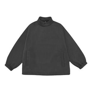 阿于呆日系摇粒绒半高领卫衣男宽松情侣中性百搭暖打底上衣外套女