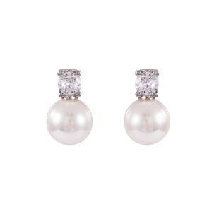 轻奢复古戴妃银灰大溪地黑水晶珍珠耳饰无耳洞女蚊香盘耳夹气质