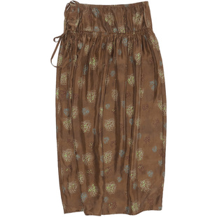 fafamoon设计师品牌 2025夏季新品真丝印花长裙时尚休闲半身裙