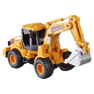 工程车队模拟施工现场25cm工程车挖掘机橡胶轮不夹手男孩玩具3岁+