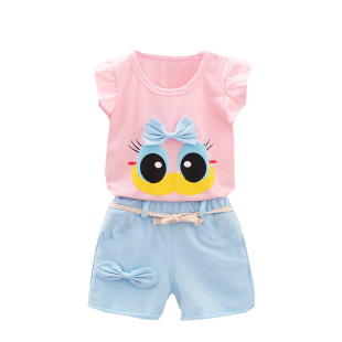 女宝宝套装夏季1-2婴儿衣服夏天小儿童短袖短裤3岁女童夏装潮衣