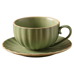 漂亮的咖啡杯中古粗陶杯子带把手茶杯家用水杯马克杯红茶杯高颜值
