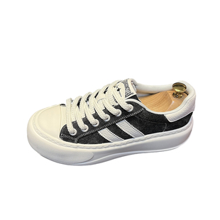 男鞋2026春款精神小伙牛仔布透气帆布鞋厚底增高休闲运动学生板鞋