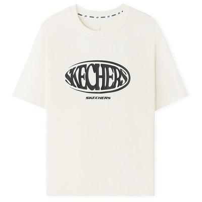Skechers斯凯奇2025夏季新款男女同款字母印花T恤短袖运动打底衫