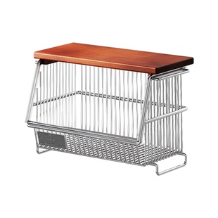 中古风台面杯子置物架高颜值客厅零食饮料收纳筐厨房斜口收纳架子