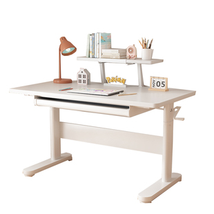 儿童学习桌小学生可升降写字桌家用课桌椅套装作业书桌实木大白桌