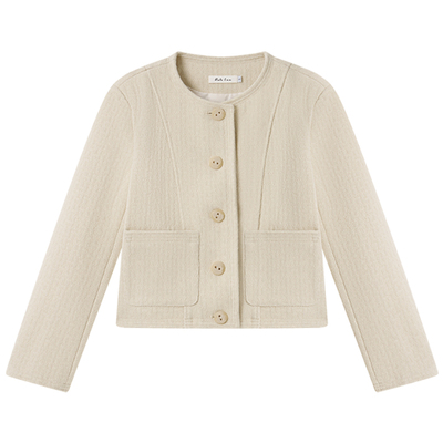 HaloLuu法式千金白色小香风外套