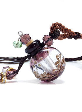 双色精油瓶项链散香可调节琉璃