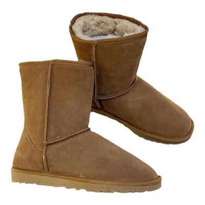 国内单真皮雪地靴加厚保暖短靴