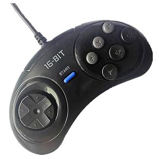 MD世嘉机手柄黑卡游戏机手柄16位游戏手柄配件带MODE键1.5米-出口