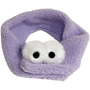 Ying.韩国单品 羊羔毛魔术贴化妆洗脸发带宽边月子头巾包发巾防风