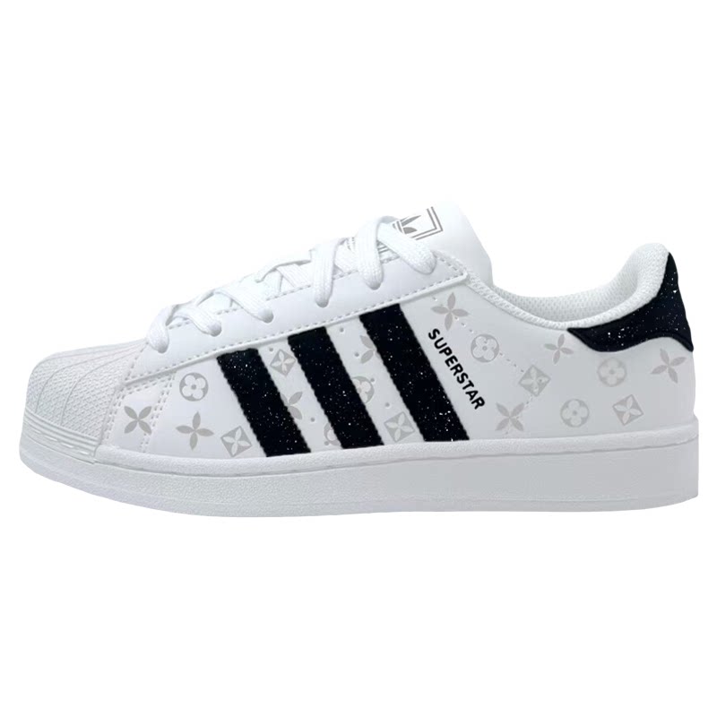 【定制球鞋】adidas originals SUPERSTAR 花影闪迹 低帮 板鞋