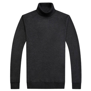 男士保暖毛衣针织打底衫半高领修身舒适上衣秋冬季时尚韩版酒红色