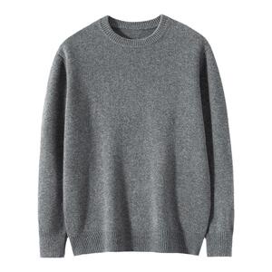 新款加厚100%纯山羊绒衫男士圆领长袖商务休闲毛衣针织衫秋冬