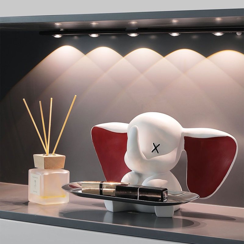 轻奢小飞象托盘高挡摆件入户玄关钥匙收纳装饰品客厅乔迁新居礼物