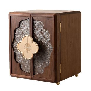 木质首饰盒收纳盒生日订婚新婚结婚礼物情人节伴手礼盒五金首饰盒