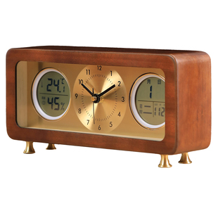 中古风台式精美座钟家用客厅桌面装饰摆件高档大气创意万年历钟表