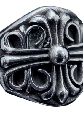 鸢尾花CH十字戒指男女款