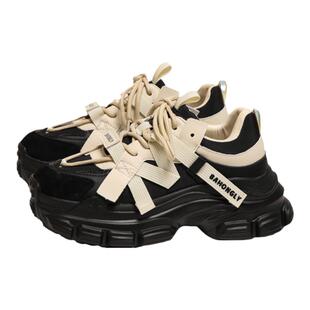 KBNB【小红书推荐】2024春秋新款厚底老爹鞋女舒适休闲百搭运动鞋