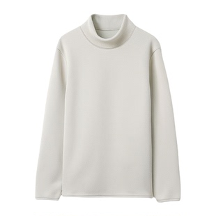 半高领一体绒打底衫女冬季外穿加绒加厚螺纹修身保暖立领内搭上衣