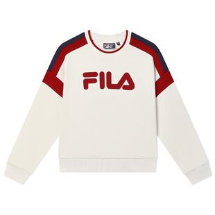 FILA 斐乐官方卫衣女冬新款时尚休闲本命年红色套头针织上衣