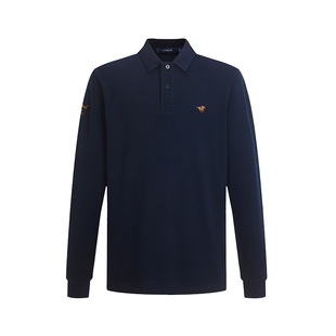 【珠地棉】LONDA伦德马2025年春男士长袖T恤polo衫多彩打底男装