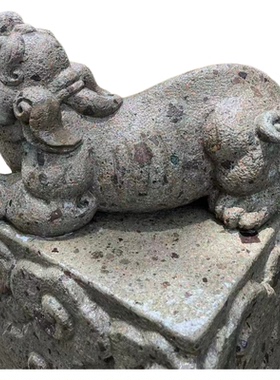 招财貔貅摆件天然老石雕刻工艺品办公室茶室桌面摆设户外庭院造景