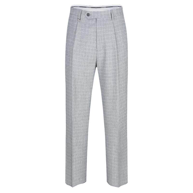 老爷车春季新款高腰西装裤男黑色父亲宽松正装职业直筒中老年裤子