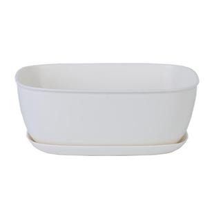 桌面迷你小花盆极窄边长条长方形多肉花盆带托盘一体专用小号透气