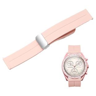 适用swatch欧米茄联名表带磁吸扣快拆蓝月史努比OMEGA斯沃琪硅胶