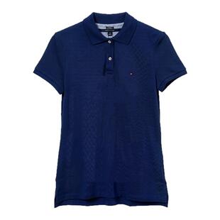 TOMMY HILFIGER女士简约纯色经典徽标刺绣polo衫 银泰百货 301596