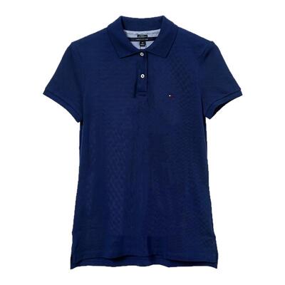 TOMMY HILFIGER女士简约纯色经典徽标刺绣polo衫 银泰百货 301596