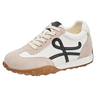 7CM内增高红色德训鞋女秋季软底真皮百搭透气休闲运动复古阿甘鞋