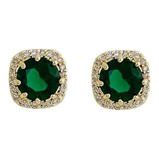 鞠婧祎耳钉轻奢设计感无洞耳夹耳环2025新款绿色祖母绿耳饰女秋冬