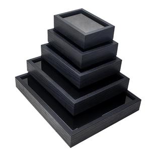 玻璃镜面中空相框昆虫蝴蝶标本植物手工DIY材料纯黑框架平面摆台