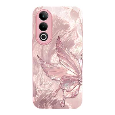 适用一加ace3v手机壳新款acepro金属玻璃oneplus防摔ace2可爱女网红ace2v简约9R羽纱蝴蝶12高级感11镜头全包