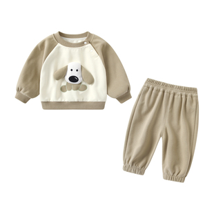 婴儿分体套装新款宝宝外套卫衣男童春装衣服婴儿春秋外出休闲衣服