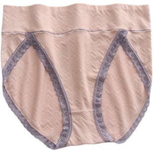 大码女士内裤纯棉 高开叉中高腰不勒大腿宽松透气薄胖mm200斤春夏