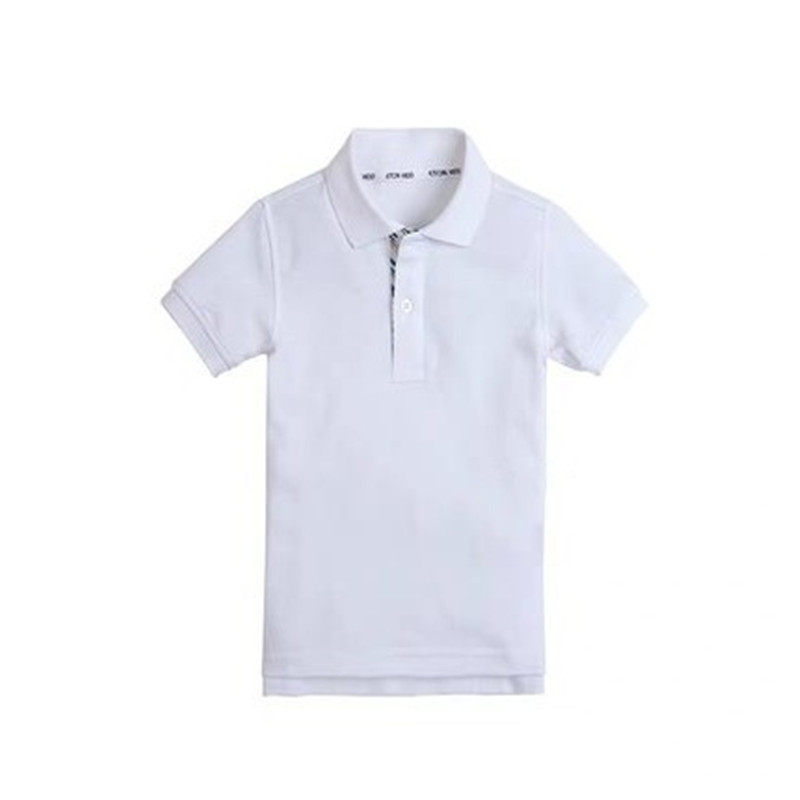 中小学生白色短袖t恤polo衫校服